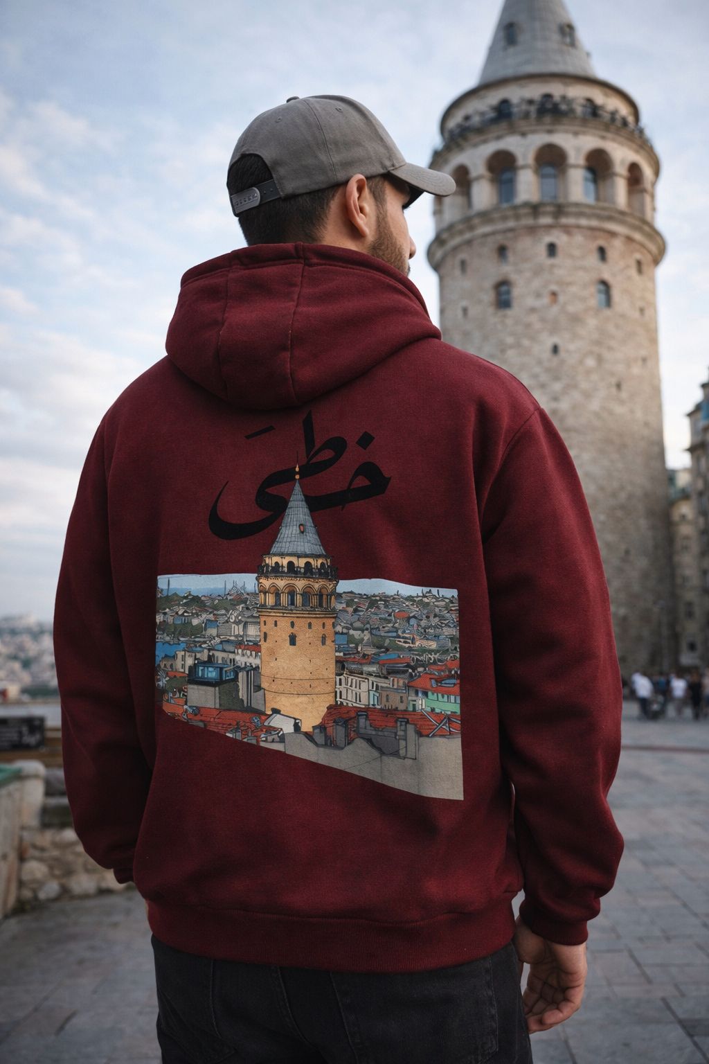 Galata tower Burgundy